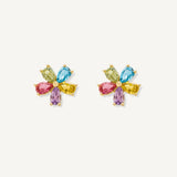 Aretes Flor Rainbow Cristal