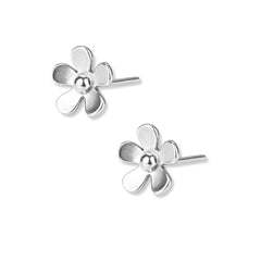 aretes florecita 5 petalos pequeño elaborados en plata 925 de AMBAR joyería fina