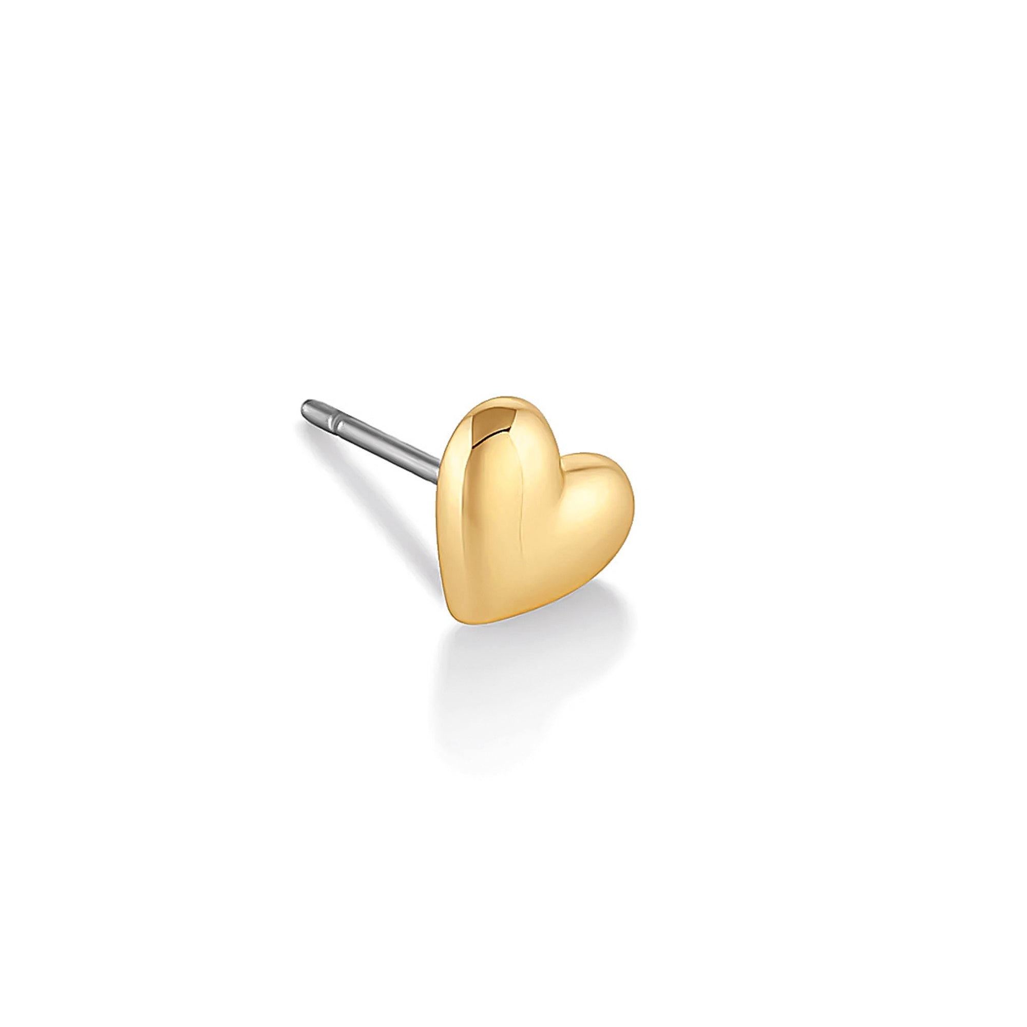 Arete Heart piercing enchapado en oro de 18K de AMBAR Joyería Fina