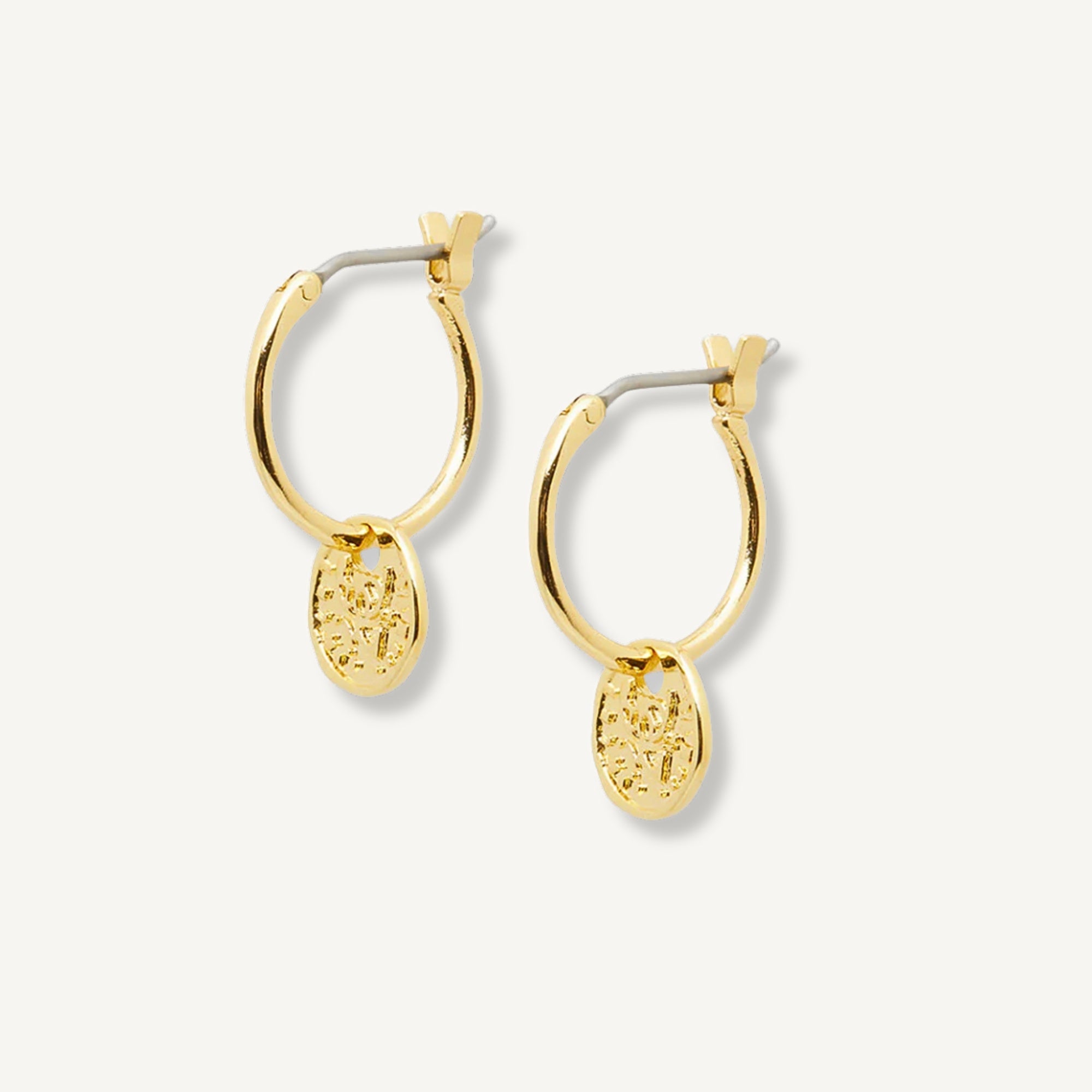 Argollas Ana Coin enchapado en oro de 18K de AMBAR Joyería Fina