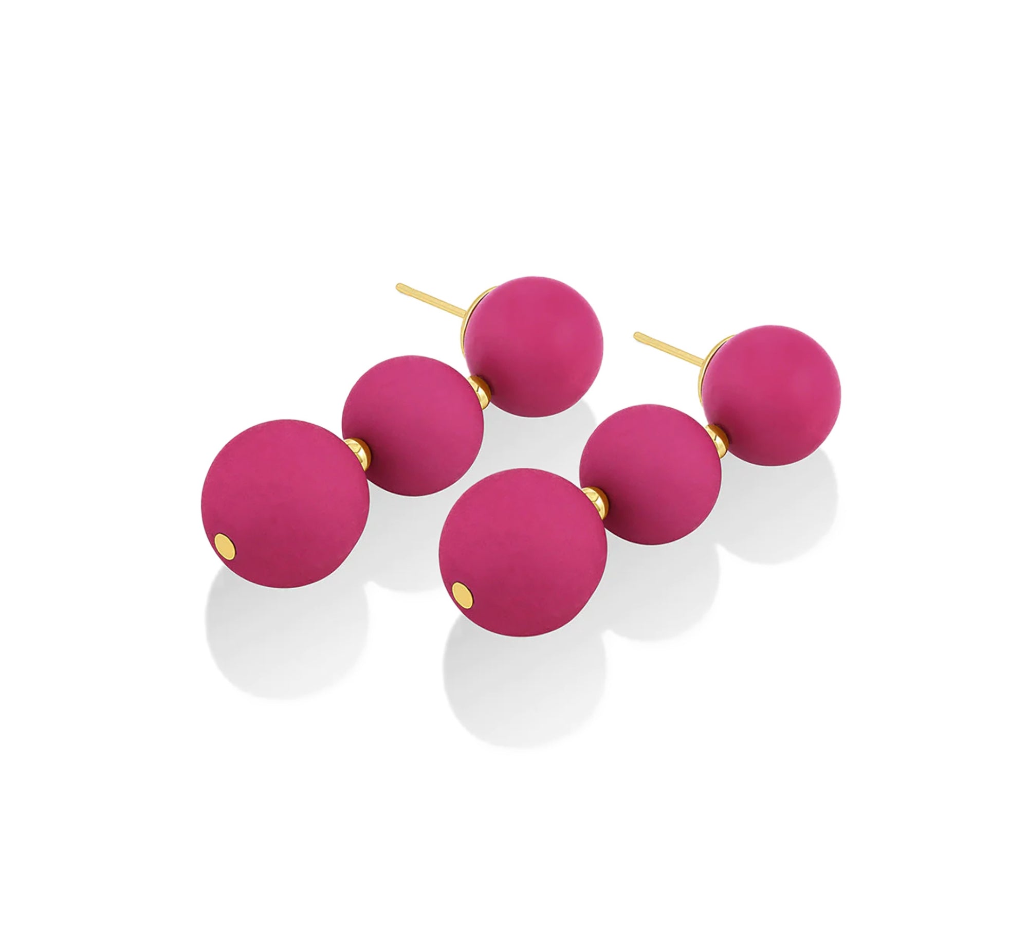 Aretes Iris Magenta 2 enchapado en oro de 18K de AMBAR Joyería Fina