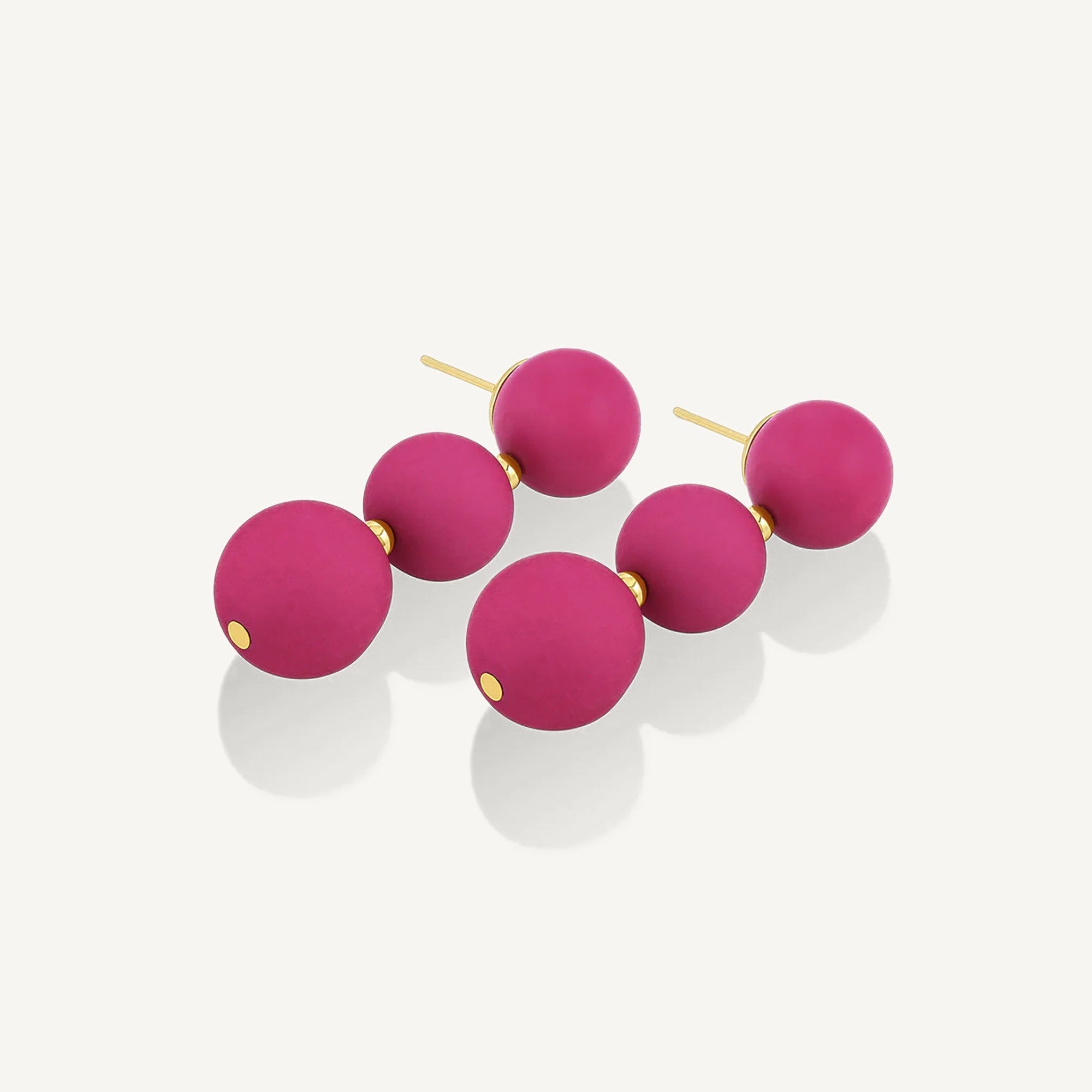 Aretes Iris Magenta 2 enchapado en oro de 18K de AMBAR Joyería Fina