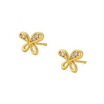 Aretes Marylin Alitas de Cristal de lado elaborados en Oro Laminado de AMBAR    joyería