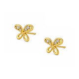Aretes Marylin Alitas de Cristal de lado elaborados en Oro Laminado de AMBAR    joyería