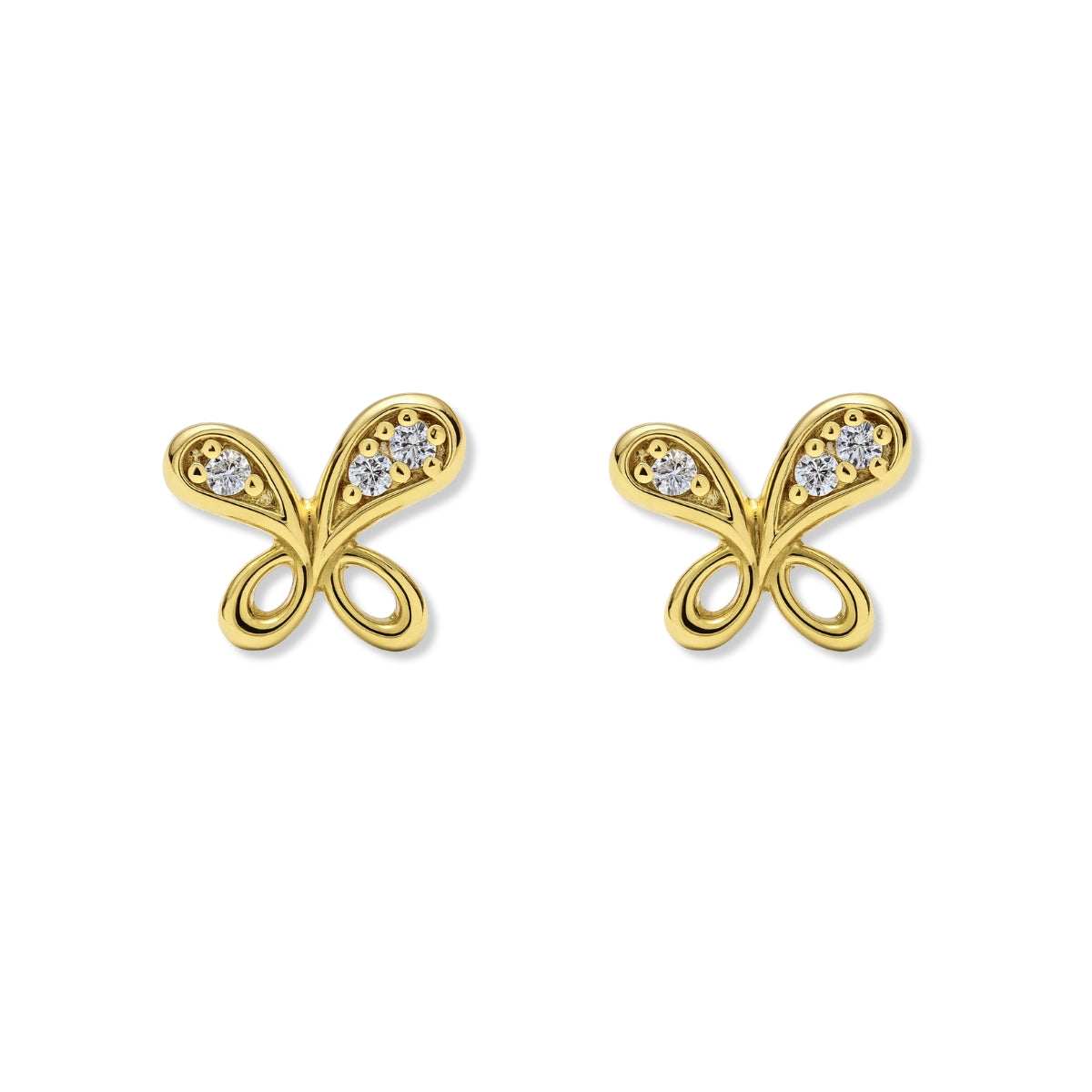 Aretes Marylin Alitas de Cristal elaborados en Oro Laminado de AMBAR    joyería