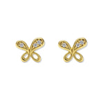 Aretes Marylin Alitas de Cristal elaborados en Oro Laminado de AMBAR    joyería