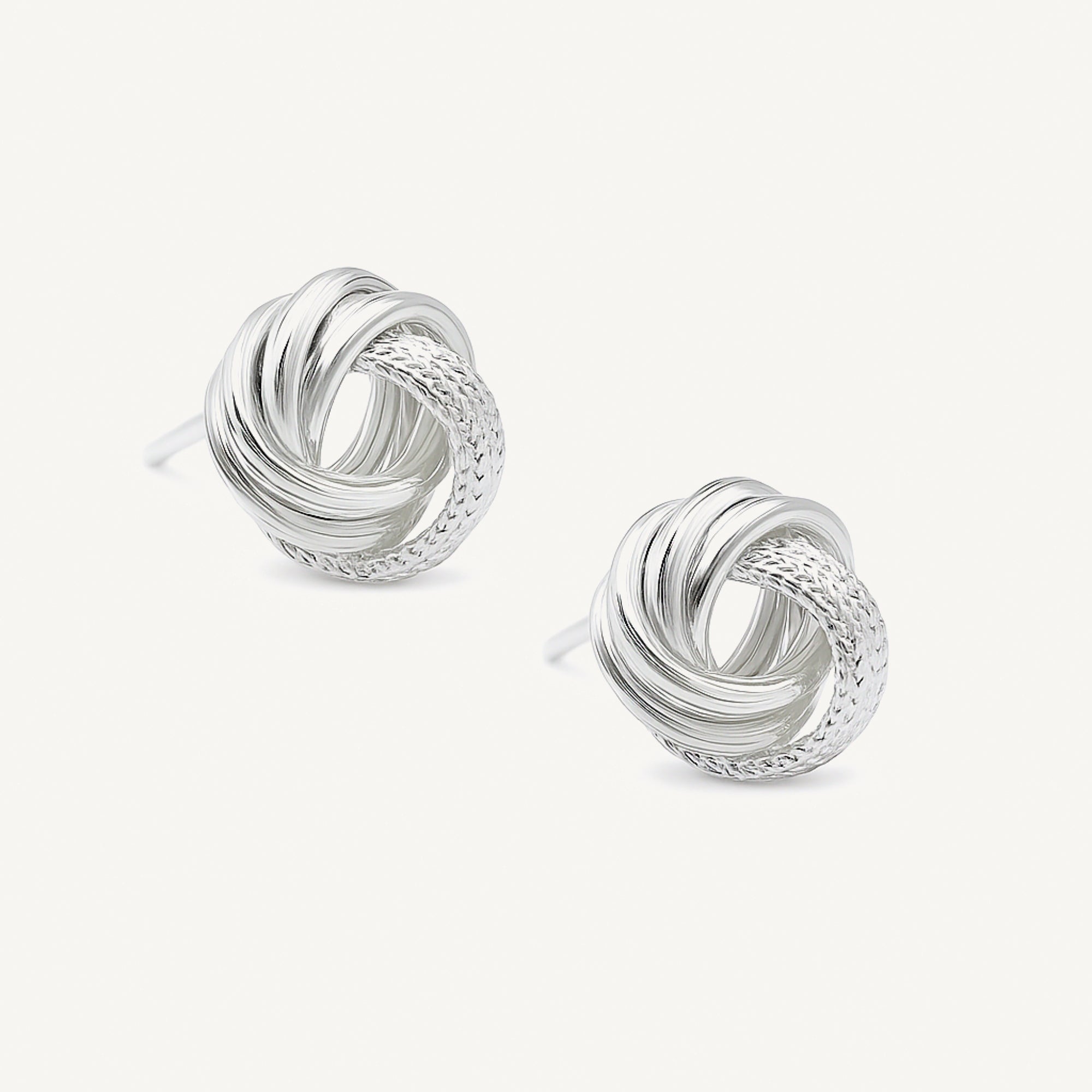 aretes nudito liso-maki de 12mm elaborados en plata 925 de AMBAR joyería fina