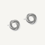 aretes nudo plano de  1.2  cm elaborados en plata 925 de AMBAR joyería fina