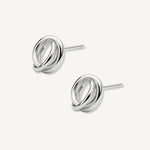 aretes nudo plano de  1.2  cm perfil elaborados en plata 925 de AMBAR joyería fina