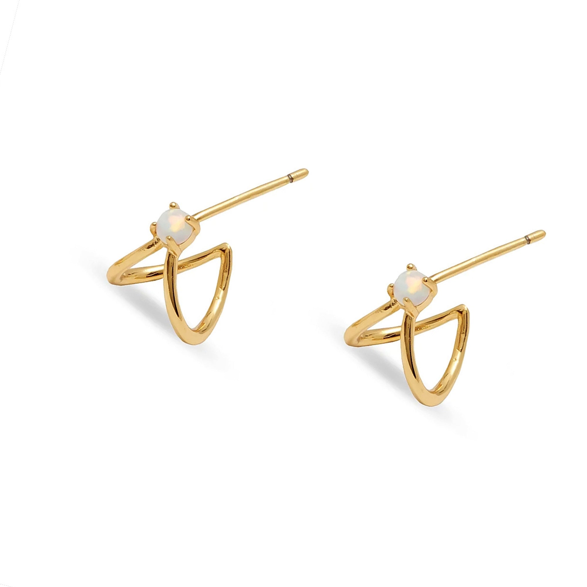 Aretes opalo enchapado en oro de 18K de AMBAR Joyería Fina