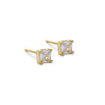 aretes punto de luz con circonita cubica  de 0.3 cm cristal elaborado en oro laminado de AMBAR Joyería