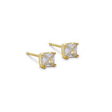 aretes punto de luz con circonita cubica  de 0.3 cm cristal elaborado en oro laminado de AMBAR Joyería