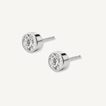 aretes punto de luz biselado de 5mm con cristal de swarovski elaborados en plata 925 de AMBAR joyería fina