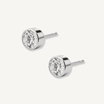 aretes punto de luz biselado de 7mm con cristal de swarovski elaborados en plata 925 de AMBAR joyería fina