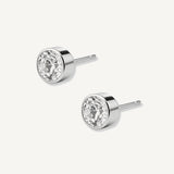 aretes punto de luz biselado de 7mm con cristal de swarovski elaborados en plata 925 de AMBAR joyería fina
