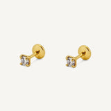 Aretes Mini Punto de Luz Cristal