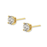 aretes punto de luz con circonita cubica cristal elaborado en oro laminado de AMBAR Joyería
