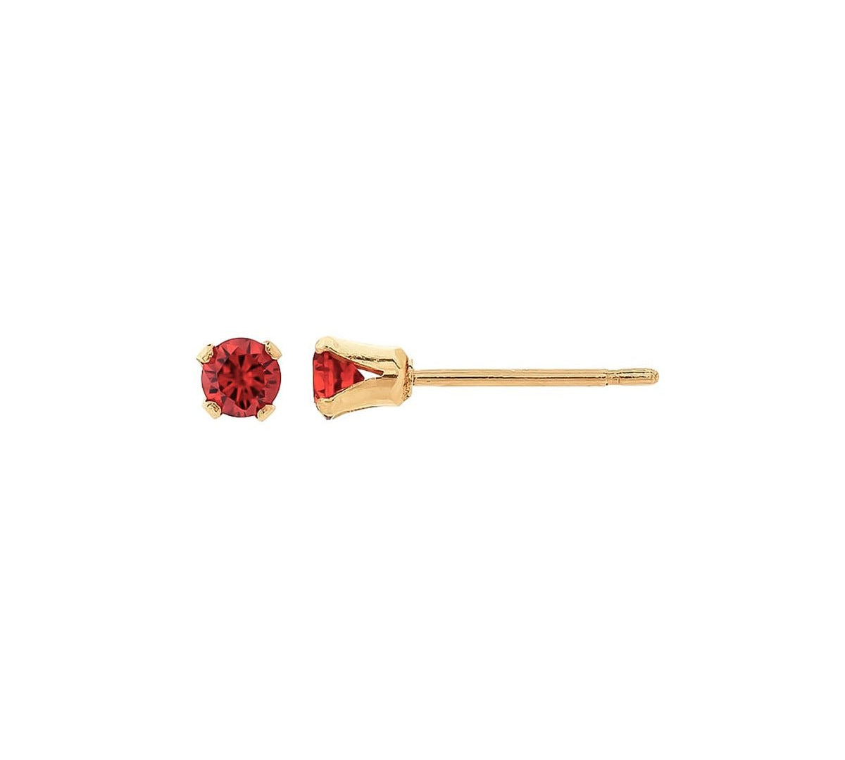 Aretes Punto De Luz Rojo de Gold Filled 14k de AMBAR Joyería Fina