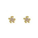 aretes tortuguita ideal para niñas, elaborado en oro laminado de AMBAR Joyería