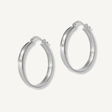 argollas acanaladas 2.8 cm elaborados en plata 925 de AMBAR joyería fina