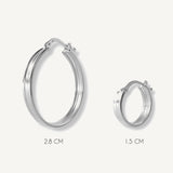 argollas acanaladas tamaños varios  elaborados en plata 925 de AMBAR joyería fina
