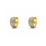 Argollas Catalina pequeñas de 12mm con micro incrustaciones de rodio en pavé, en oro laminado