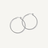 argollas amanda 2.4 cm lisas elaborados en plata 925 de AMBAR joyería fina