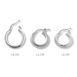 Argollas amanda gruesas lisas tamaños varios elaboradas en plata 925 de AMBAR joyería fina

