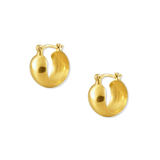 Argollas Heloisa tipo chunky, diseño cavado/cóncavo, 15 mm, en oro laminado brillante