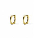 Argollas pequeñas Marina, diseño cuadrado retorcido/cordón, en oro laminado de 14mm 