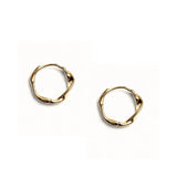 Argollas pequeñas Marina con diseño de cordón retorcido, 13 mm, elaorado en oro laminado