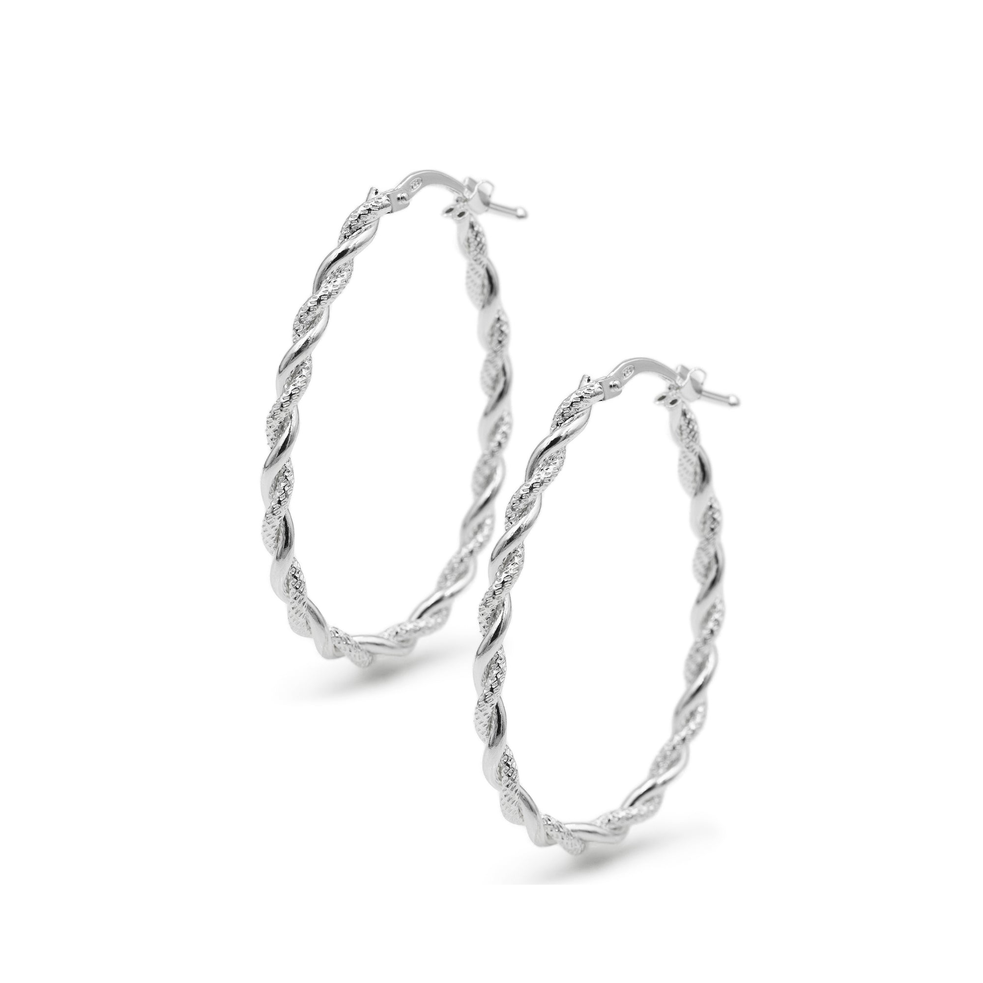 argollas filomena cordón texturadas ovaladas de 3.0 cm de alto elaborados en plata 925 de AMBAR joyería fina