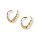 Aretes de argolla ovalada abiertas, lisas, en acabado de oro laminado de AMBAR joyería