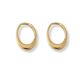 Aretes de argolla ovalada, lisas, en acabado de oro laminado de AMBAR joyería