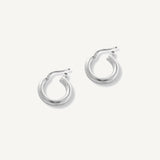 argollas amanda 1.3 cm lisas elaborados en plata 925 de AMBAR joyería fina