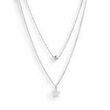 Collar en capas con bolita y estrellita elaborado en plata 925 de AMBAR joyería