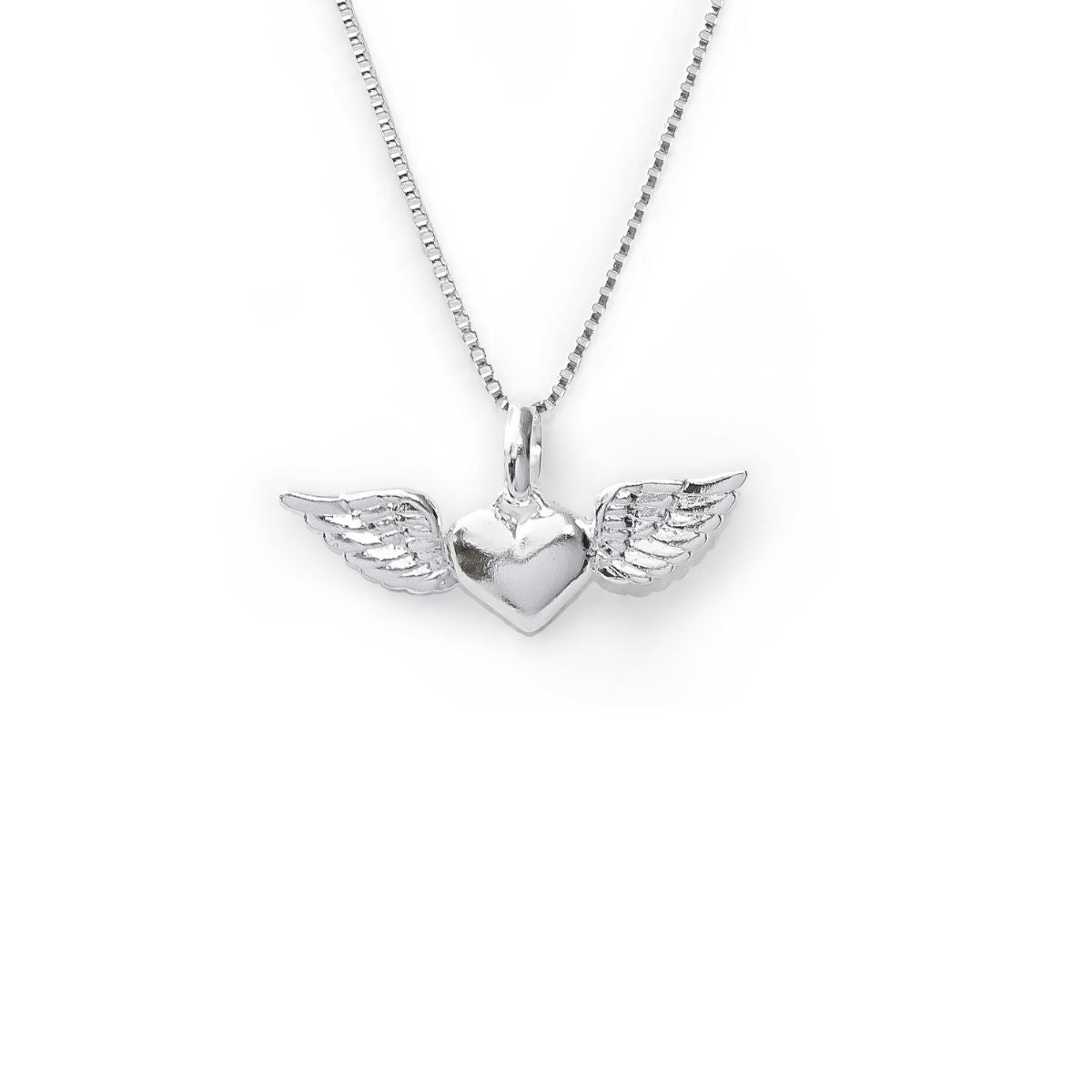 collar corazon alado simbolo del amor al detalle elaborado en plata 925 de AMBAR joyería