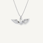 collar corazon alado simbolo del amor al detalle elaborado en plata 925 de AMBAR joyería