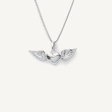 collar corazon alado simbolo del amor al detalle elaborado en plata 925 de AMBAR joyería