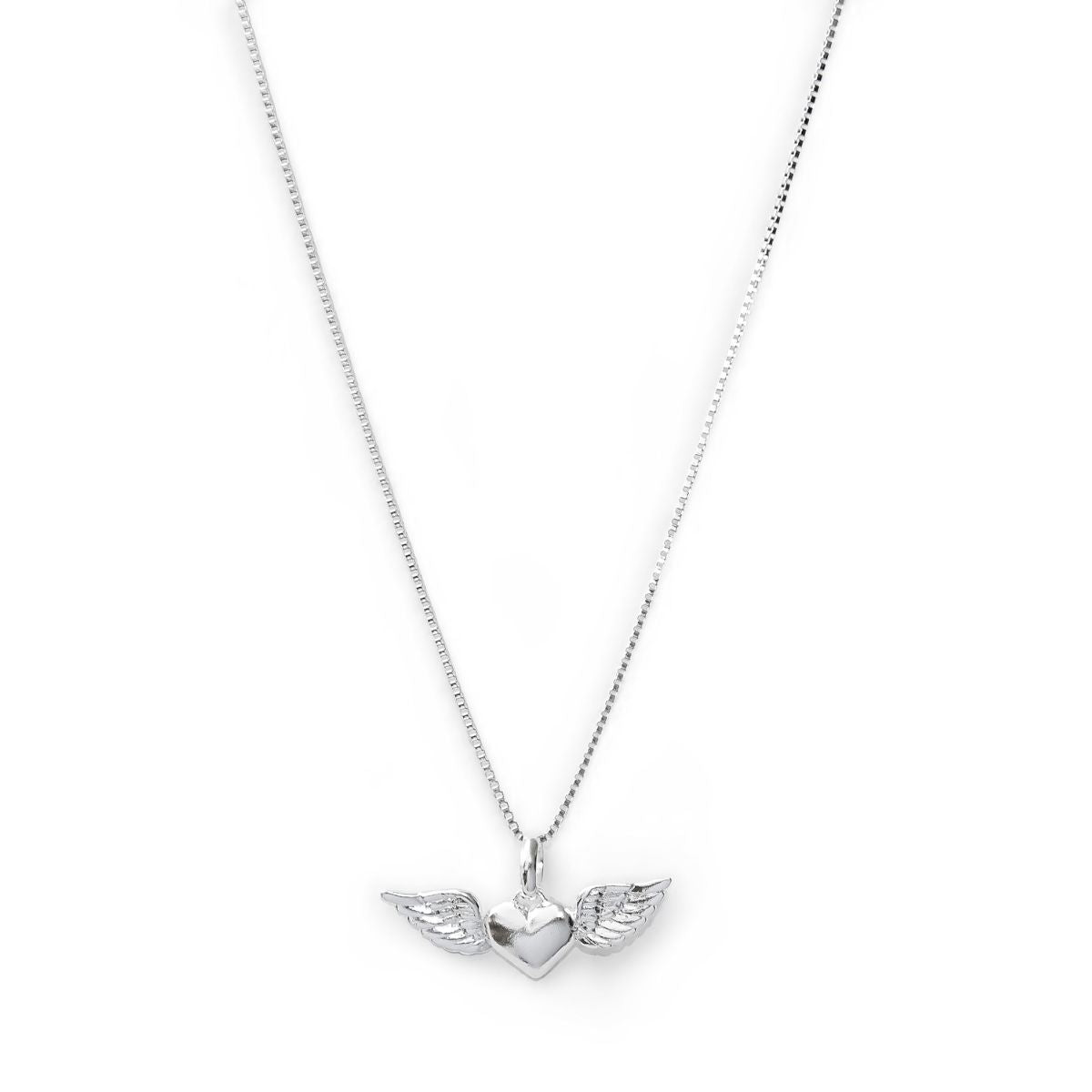 collar corazon alado simbolo del amor elaborado en plata 925 de AMBAR joyería