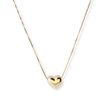 collar corazon bombeado elaborado en oro laminado 18k de Ambar Joyeria.