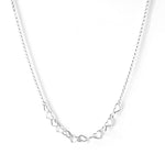 Collar corazones love, entrelazados con cadena modelo rolo en plata 925 de AMBAR joyería
