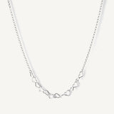 Collar de plata 925 corazones love, entrelazados con cadena modelo rolo de AMBAR joyería