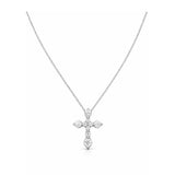Collar con dije de cruz de plata 925 enchapada en rodio y circonitas brillantes.