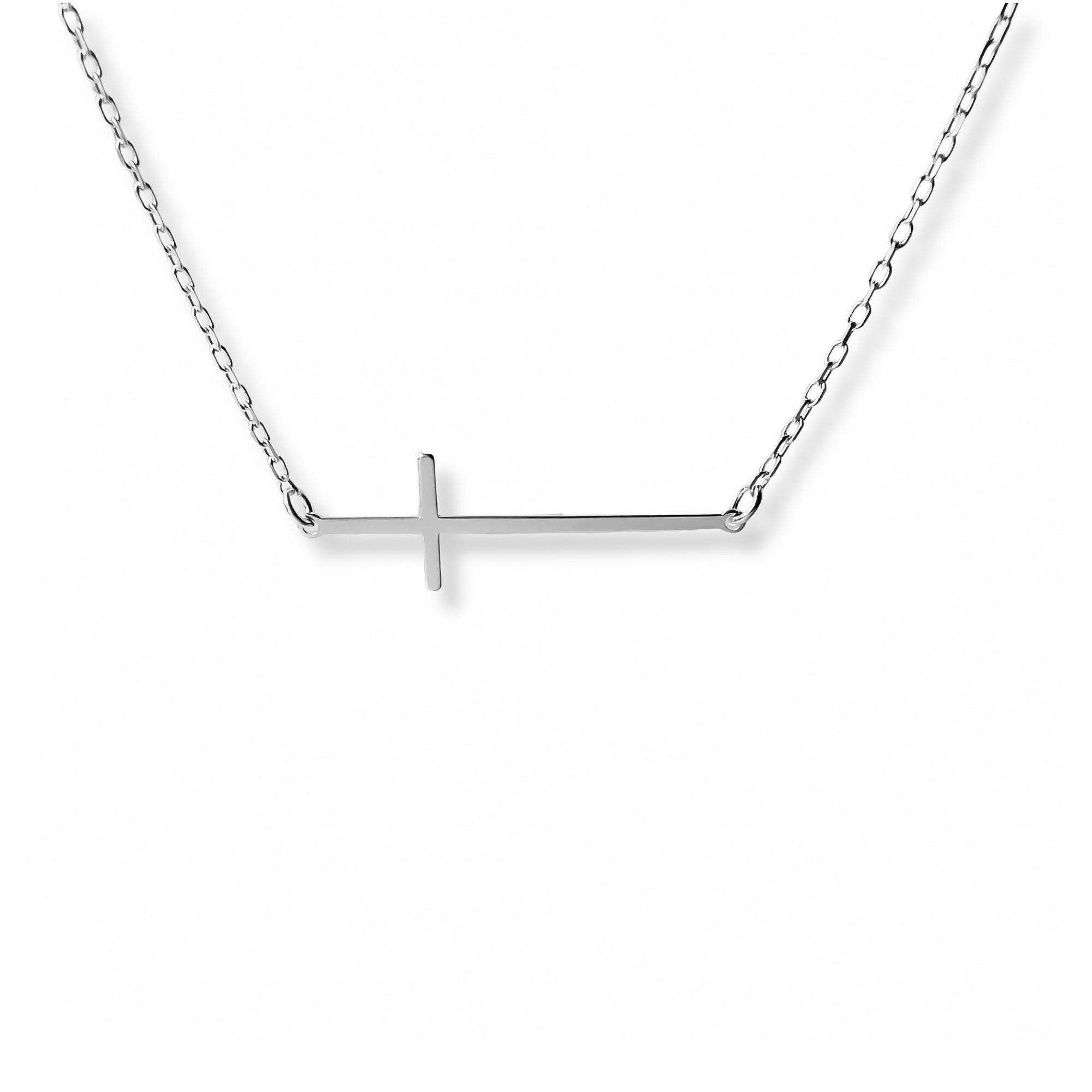 Collar Cruz Lisa de plata 925 de AMBAR Joyería Fina