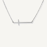 Collar Cruz Lisa de plata 925 de AMBAR Joyería Fina