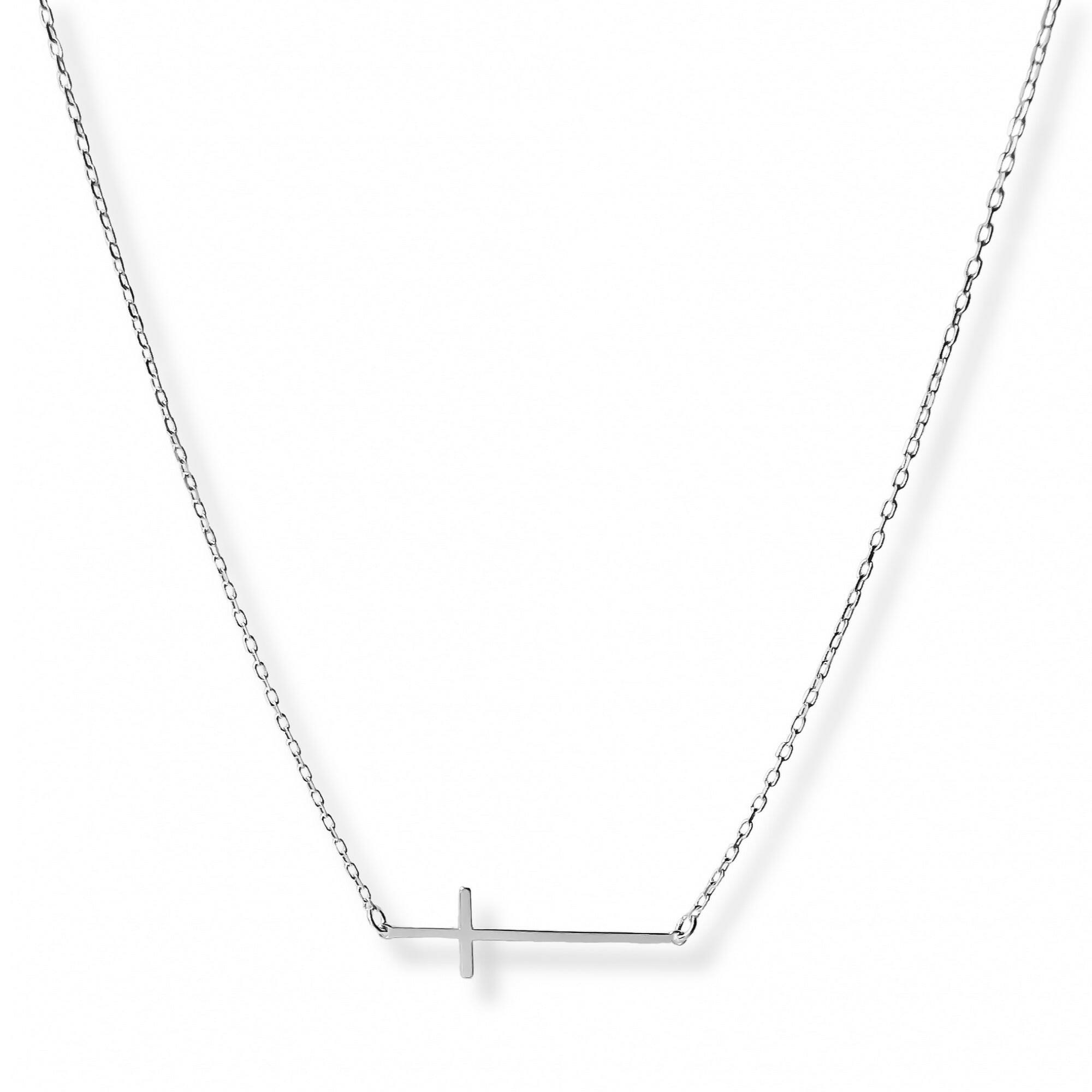 Collar Cruz Lisa de plata 925 de AMBAR Joyería Fina