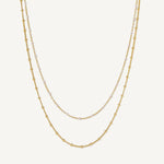Collar Capri doble ivory enamel enchapado en oro de 18K AMBAR Joyería Fina