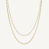 Collar Capri doble ivory enamel enchapado en oro de 18K AMBAR Joyería Fina