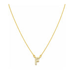 Collar con Inicial F de plata 925 enchapada en Oro 18k y circonitas brillantes.